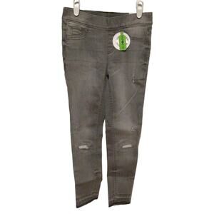 Justice Girls Repreve Gray Distressed Stretchy Denim Legging Jeans Size 8